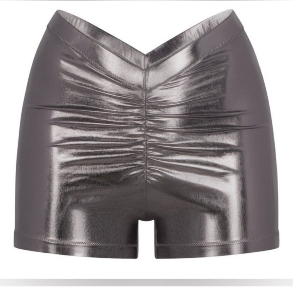 NWT SKIMS Metallic Swim V-Waist Short Size XL Color Carbon New With Tags